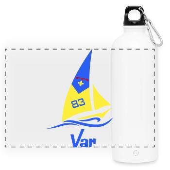 Voilier Var 83 - Gourde panoramique avec mousqueton 750 ml - blanc - Devant