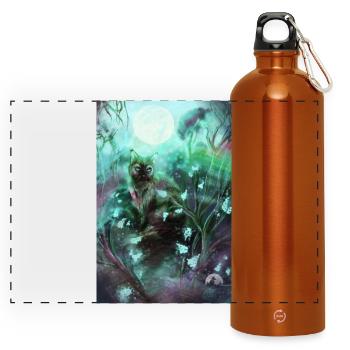 Chat de la forêt dans la forêt magique - Gourde panoramique avec mousqueton 750 ml - orange - Devant