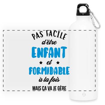 tiener / teen / teenager / kind - Panoramische drinkfles met karabiner 750 ml - wit - Voor