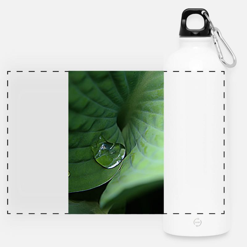 Leafy green tropical dew - Panoramic Drinks Bottle with Carabiner 750 ml - white