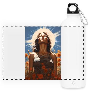 Das Erwachen von Maria Magdalena - Panorama Trinkflasche mit Karabiner 750 ml - Weiß - Vorne