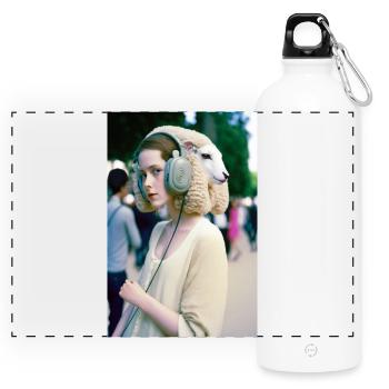 Anthropomorphic 10 - Panoramic Drinks Bottle with Carabiner 750 ml - white - Front