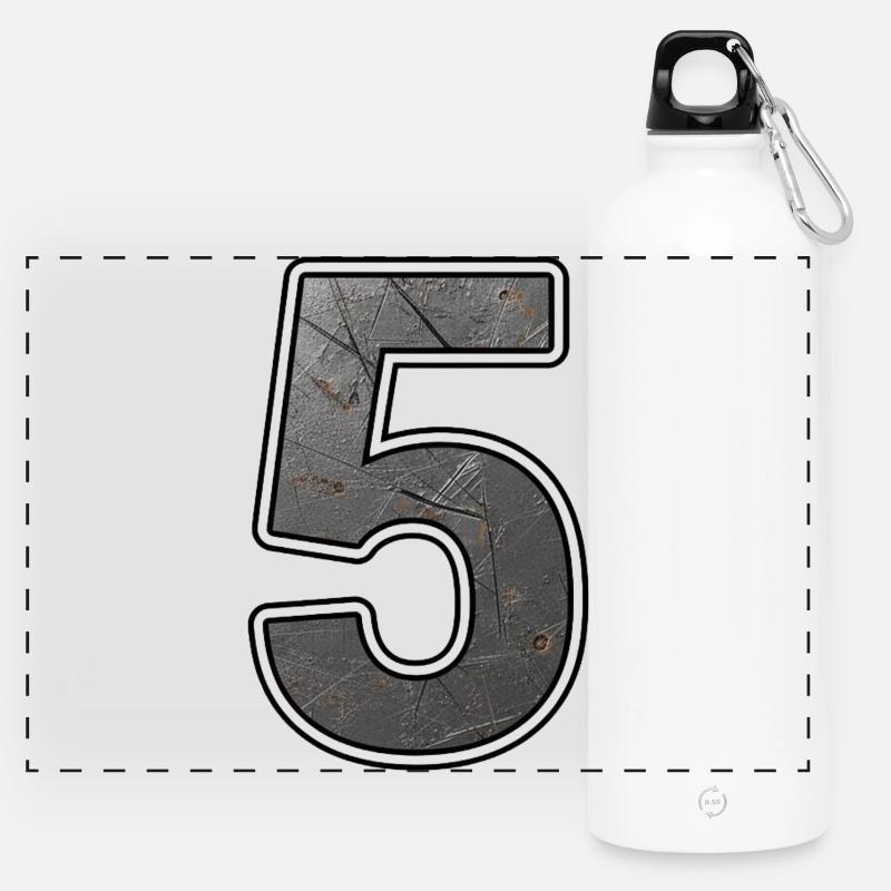 Rusty 5 Design - Panoramic Drinks Bottle with Carabiner 750 ml - white