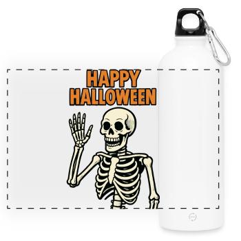 Happy Halloween - Skeleton - Panoramic Drinks Bottle with Carabiner 750 ml - white - Front
