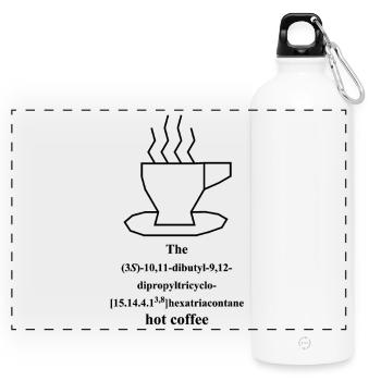 café chaud - IUPAC Nomeclature - Humour nerd - Gourde panoramique avec mousqueton 750 ml - blanc - Devant