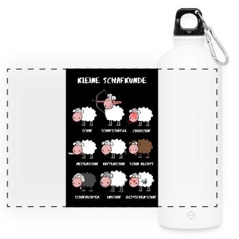 Kleine Schafkunde Posteredition - Panorama Trinkflasche mit Karabiner 750 ml - Weiß - Vorne