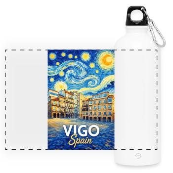 Vigo Spain - Panorama Trinkflasche mit Karabiner 750 ml - Weiß - Vorne