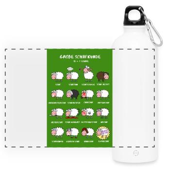 Édition poster scientifique de grands moutons - Gourde panoramique avec mousqueton 750 ml - blanc - Devant