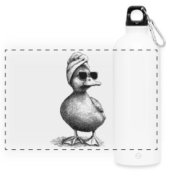 After Rubber Duck - Panoramic Drinks Bottle with Carabiner 750 ml - white - Front