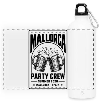 Mallorca 2026 Party Crew Summer Malle 2026 - Panorama Trinkflasche mit Karabiner 750 ml - Weiß - Vorne