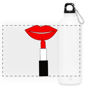 Rouge à lèvres Lèvres Rouge - Gourde panoramique avec mousqueton 750 ml - blanc - Devant
