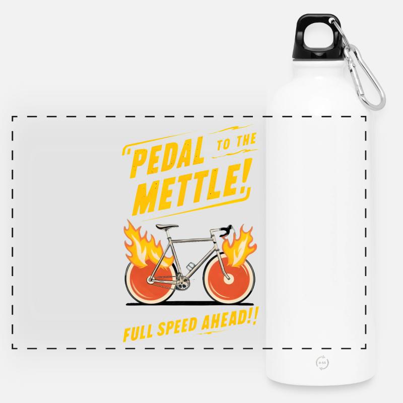 Pedal to the Mettle - Panorama Trinkflasche mit Karabiner 750 ml - Weiß