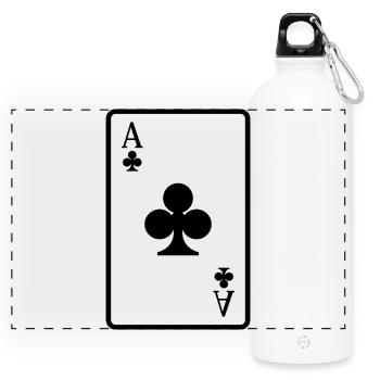 Poker card - Panoramic Drinks Bottle with Carabiner 750 ml - white - Front