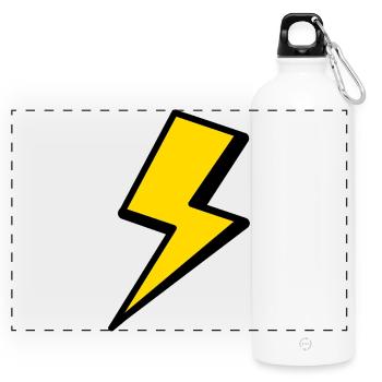 Lightning Graphic Shirt - Panoramic Drinks Bottle with Carabiner 750 ml - white - Front