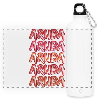 Aruba als Reise - Panorama Trinkflasche mit Karabiner 750 ml - Weiß - Vorne