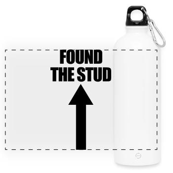 Found The Stud Carpenter Humor Lustiger Herren-Stu - Panorama Trinkflasche mit Karabiner 750 ml - Weiß - Vorne