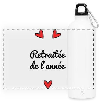 RETRAITEE. RETRAITE. BONNE RETRAITE - Gourde panoramique avec mousqueton 750 ml - blanc - Devant