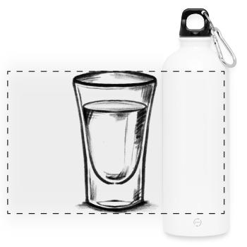 Snapping Glass - Illustration - Panoramic Drinks Bottle with Carabiner 750 ml - white - Front