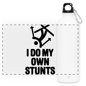 I do my own stunts - skiing / ski - Gourde panoramique avec mousqueton 750 ml - blanc - Devant