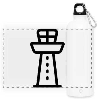 Control Tower - Panoramic Drinks Bottle with Carabiner 750 ml - white - Front