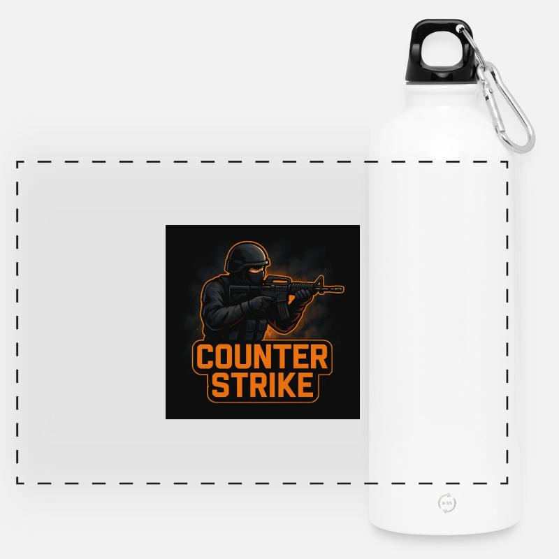 csgo gamer - Panoramic Drinks Bottle with Carabiner 750 ml - white