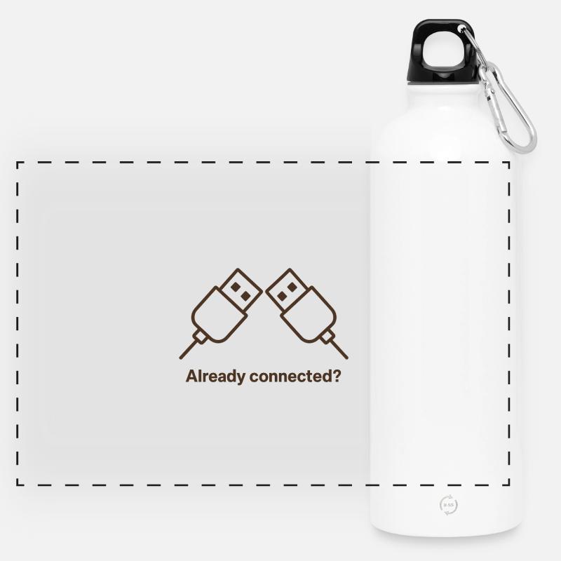 Already connected - Panorama Trinkflasche mit Karabiner 750 ml - Weiß