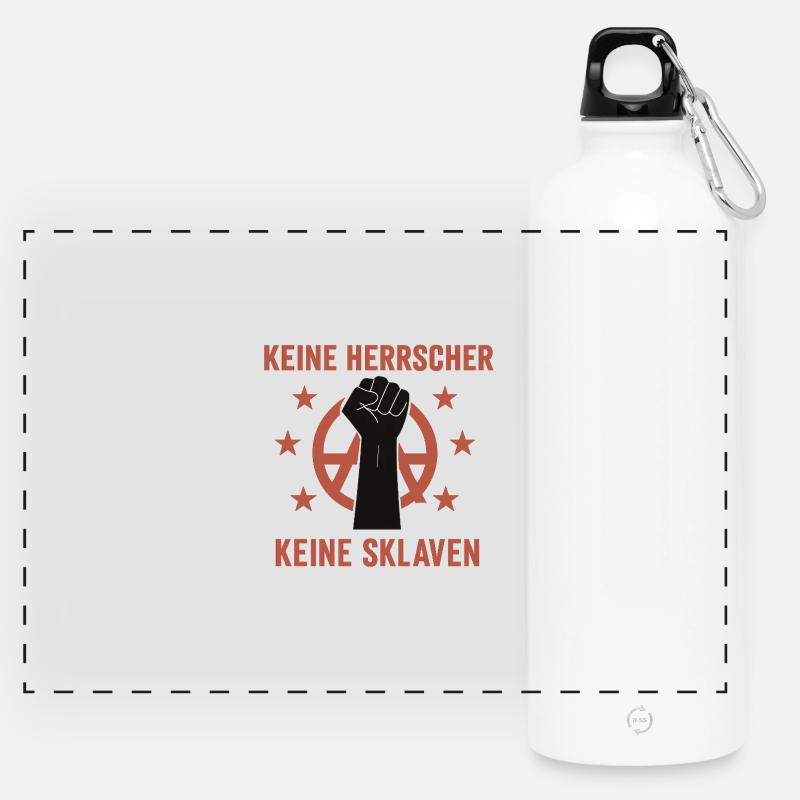 No rulers - Panoramic Drinks Bottle with Carabiner 750 ml - white