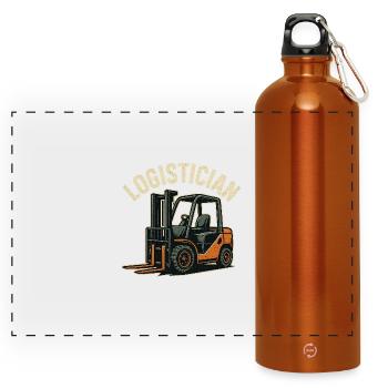 Logistik-Forklift Vintage-Logo - Panorama Trinkflasche mit Karabiner 750 ml - Orange - Vorne