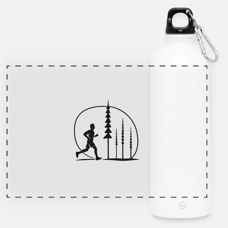 Runner in Waldkreis Switzerland gift idea - Panoramic Drinks Bottle with Carabiner 750 ml - white