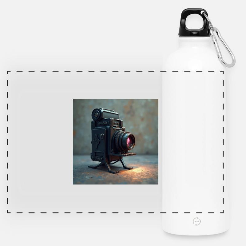 camera - Panoramic Drinks Bottle with Carabiner 750 ml - white