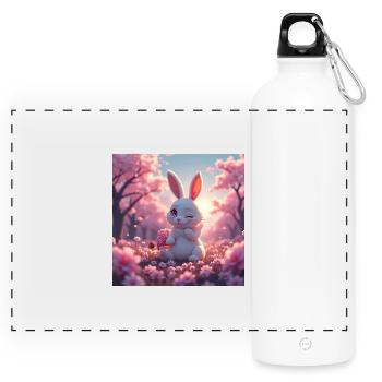 Osterhase - Panorama Trinkflasche mit Karabiner 750 ml - Weiß - Vorne