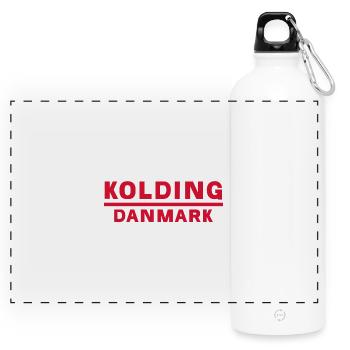 Kolding Danemark Emblème typographique - Gourde panoramique avec mousqueton 750 ml - blanc - Devant