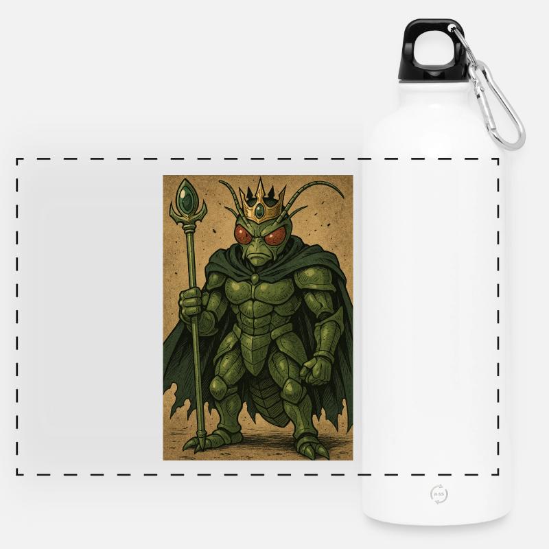 Crypto Frog - Panoramic Drinks Bottle with Carabiner 750 ml - white