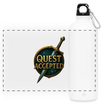 Quest_Accepted - Panoramic Drinks Bottle with Carabiner 750 ml - white - Front