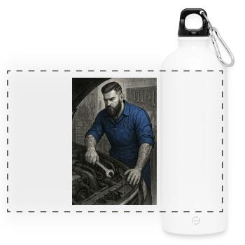 Artisan industriel avec clé - Gourde panoramique avec mousqueton 750 ml - blanc - Devant