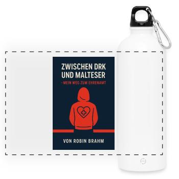 Ehrenamt Lebt - Panorama Trinkflasche mit Karabiner 750 ml - Weiß - Vorne