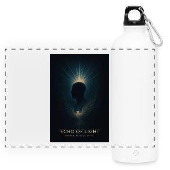 Echo of Light - Panoramic Drinks Bottle with Carabiner 750 ml - white - Front