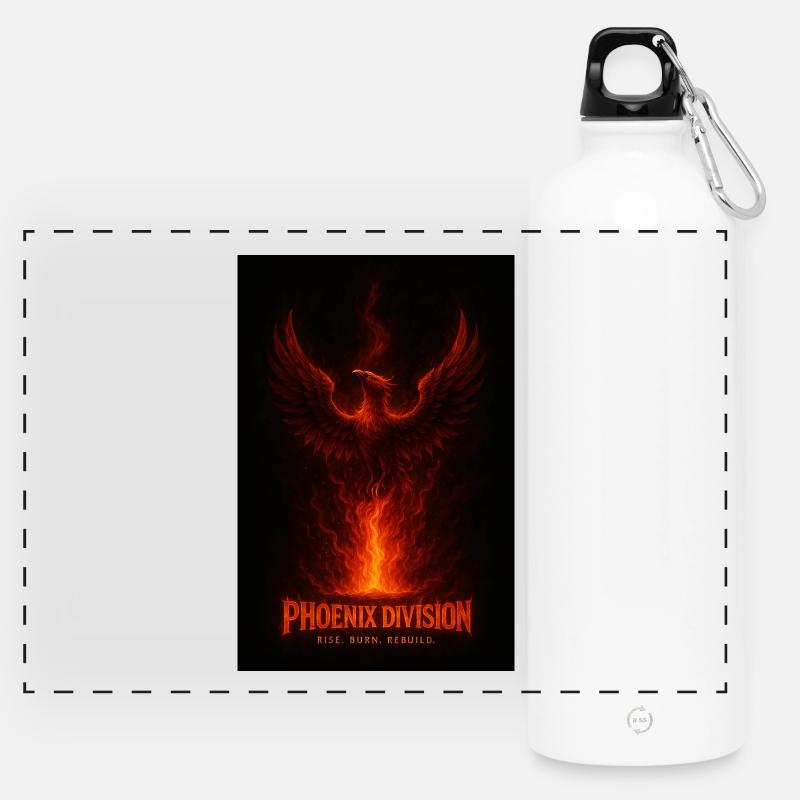 Phoenix Division - Fire Rise - Panoramic Drinks Bottle with Carabiner 750 ml - white
