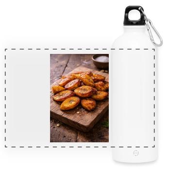 Fried Plantains (Dodo) - Panorama Trinkflasche mit Karabiner 750 ml - Weiß - Vorne