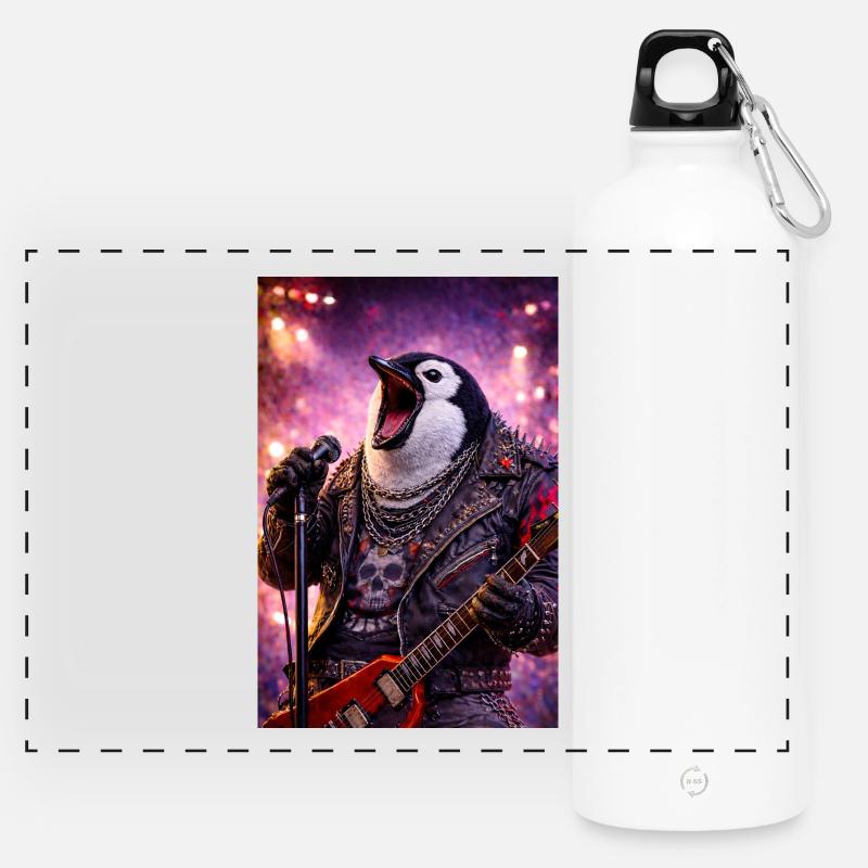 RockyZoo3 - Panoramic Drinks Bottle with Carabiner 750 ml - white