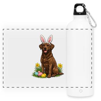 Labrador de Pâques aux oreilles de lapin - Gourde panoramique avec mousqueton 750 ml - blanc - Devant