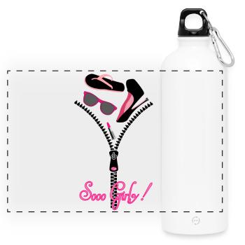 So Girly - Panorama Trinkflasche mit Karabiner 750 ml - Weiß - Vorne