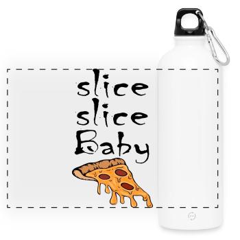Slice Slice Baby Pizza Slice - Panoramic Drinks Bottle with Carabiner 750 ml - white - Front