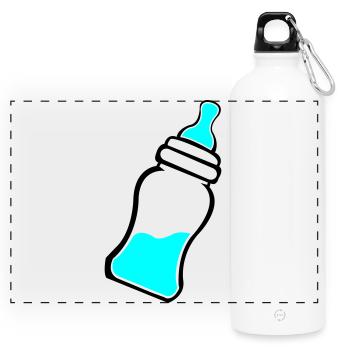 Biberon - Gourde panoramique avec mousqueton 750 ml - blanc - Devant