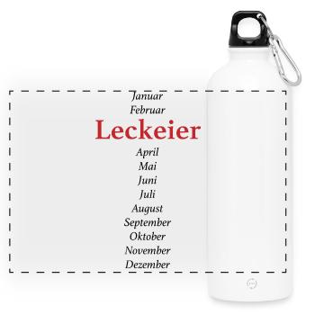 Leck Eier - Panorama Trinkflasche mit Karabiner 750 ml - Weiß - Vorne