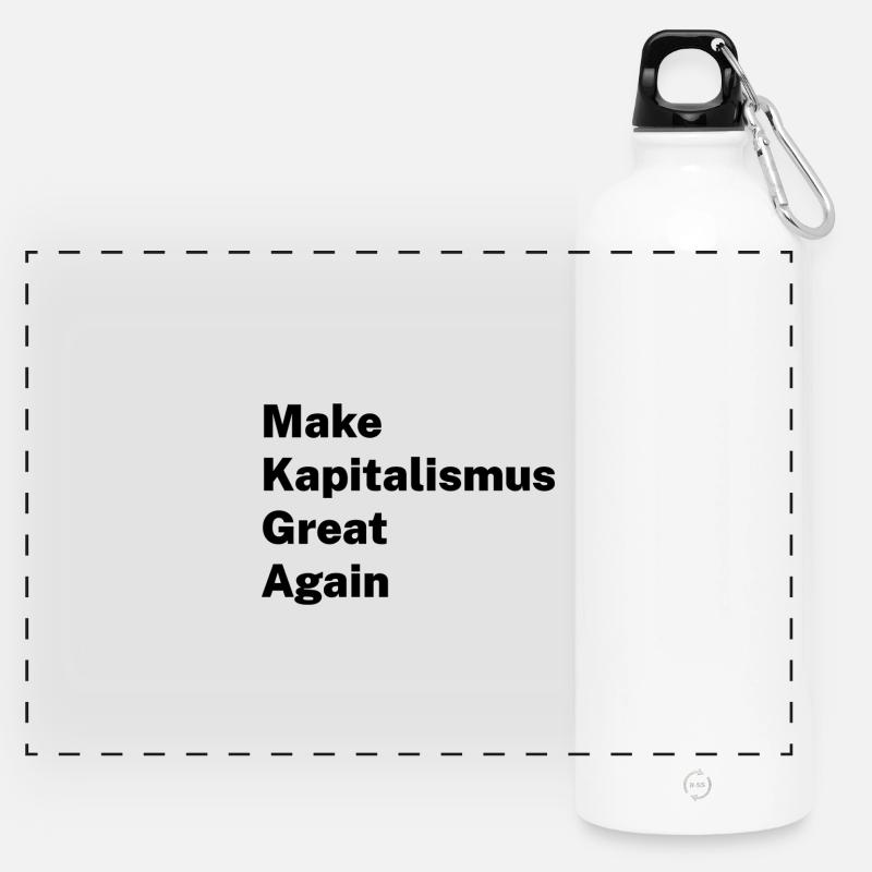Make Capitalism Great Again - Panoramic Drinks Bottle with Carabiner 750 ml - white