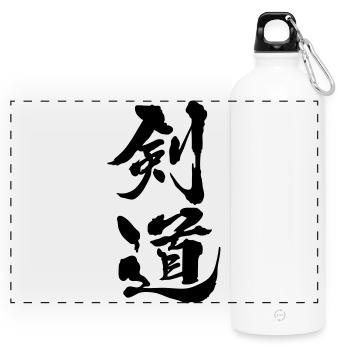 Kendo kanji - Panorama Trinkflasche mit Karabiner 750 ml - Weiß - Vorne