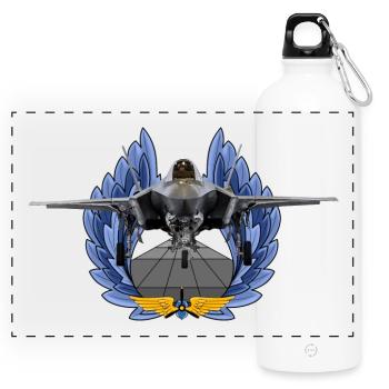 F-35 Lightning II - Panorama Trinkflasche mit Karabiner 750 ml - Weiß - Vorne
