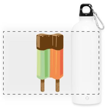 Popsicles - Panoramic Drinks Bottle with Carabiner 750 ml - white - Front