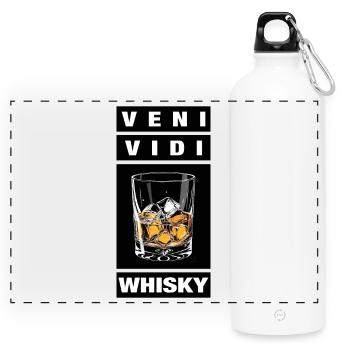 Veni Vidi Whisky - Panoramic Drinks Bottle with Carabiner 750 ml - white - Front